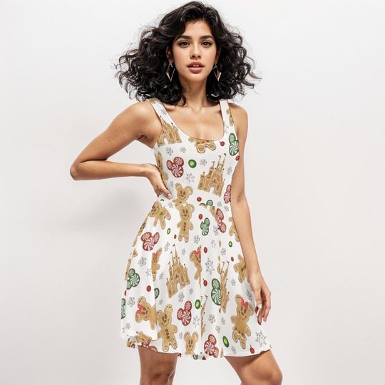 Minnie Christmas Skater Dress, Very Merry Party Dress, Disney Winter Dress