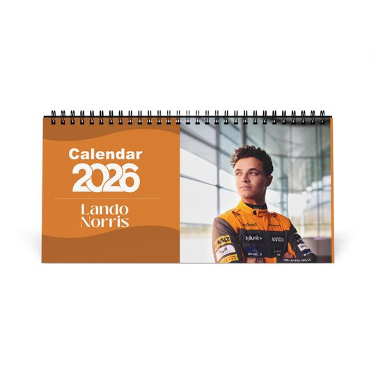 Lando Norris 2026 Desk Calendar | Premium Spiral Bound Celebrity Photo Calendar | Collectible Fan Gift | Stylish Desk & Office Dcor