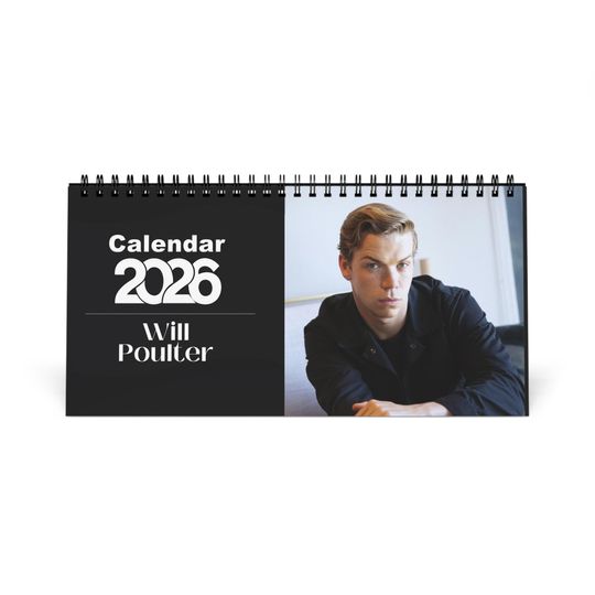 Discover Will Poulter 2026 Desk Calendar | Premium Spiral Bound Celebrity Photo Calendar | Collectible Fan Gift | Stylish Desk & Office Dcor