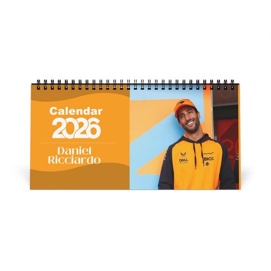 Discover Daniel Ricciardo 2026 Desk Calendar | Premium Spiral Bound Celebrity Photo Calendar | Collectible Fan Gift | Stylish Desk & Office Dcor