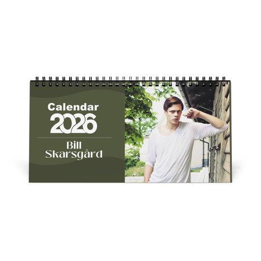 Discover Bill Skarsgrd 2026 Desk Calendar | Premium Spiral Bound Celebrity Photo Calendar | Collectible Fan Gift | Stylish Desk & Office Dcor
