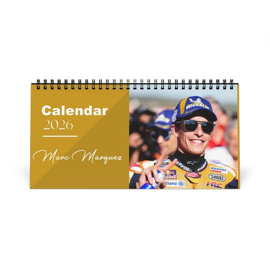 Discover Marc Mrquez 2026 Desk Calendar | Premium Spiral Bound MotoGP Star Photo Calendar | High-Quality Fan Gift & Desk Dcor