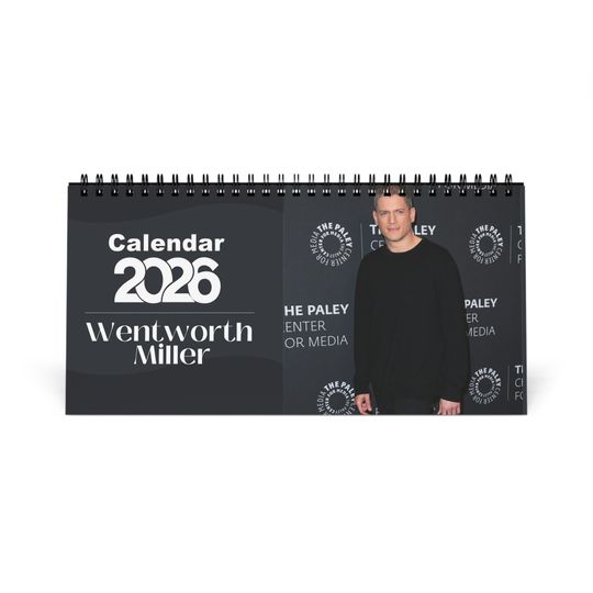 Discover Wentworth Miller 2026 Desk Calendar | Celebrity Spiral Bound Photo Calendar | Fan Collectible Gift | Stylish Desk & Office Dcor