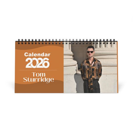 Discover Tom Sturridge 2026 Desk Calendar | Celebrity Spiral Bound Photo Calendar | Fan Collectible Gift | Stylish Desk & Office Dcor