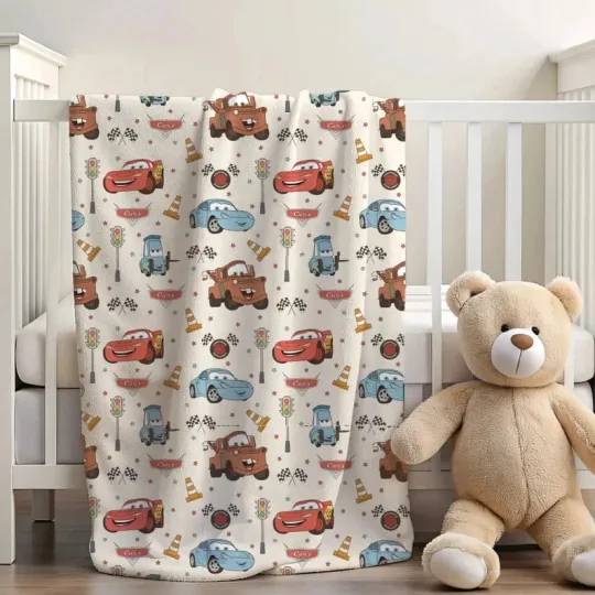 Discover Disney Race Lightning McQueen And Friends Holiday Fleece Blanket