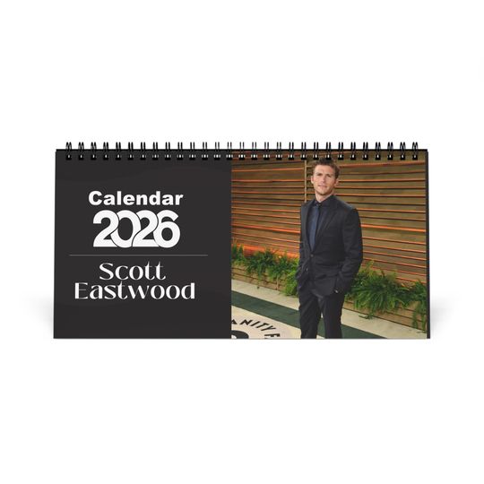 Discover Scott Eastwood 2026 Desk Calendar | Celebrity Spiral Bound Photo Calendar | Fan Collectible Gift | Stylish Desk & Office Dcor