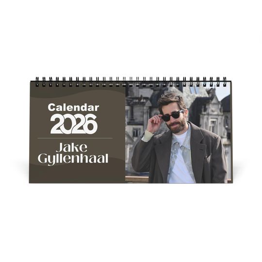 Jake Gyllenhaal 2026 Desk Calendar | Celebrity Spiral Bound Photo Calendar | Fan Collectible Gift | Stylish Desk & Office Dcor