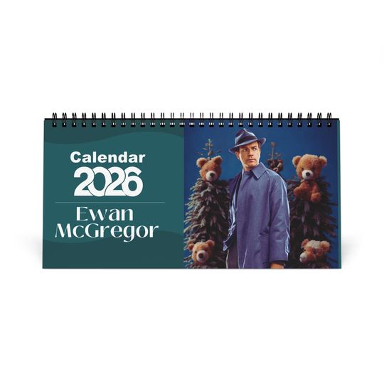 Discover Ewan McGregor 2026 Desk Calendar | Celebrity Spiral Bound Photo Calendar | Fan Collectible Gift | Stylish Desk & Office Dcor