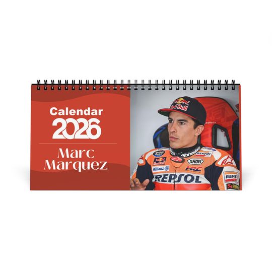 Discover Marc Mrquez 2026 Desk Calendar | Premium Spiral Bound Celebrity Photo Calendar | Collectible Fan Gift | Stylish Desk & Office Dcor