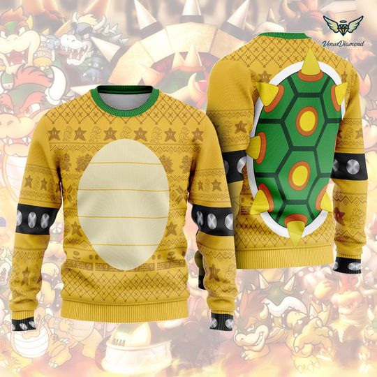 Discover Mario Bowser Christmas Sweater | Bowser Costume Shirt | Super Mario Bros Cosplay Sweater | Video Game Ugly Sweater