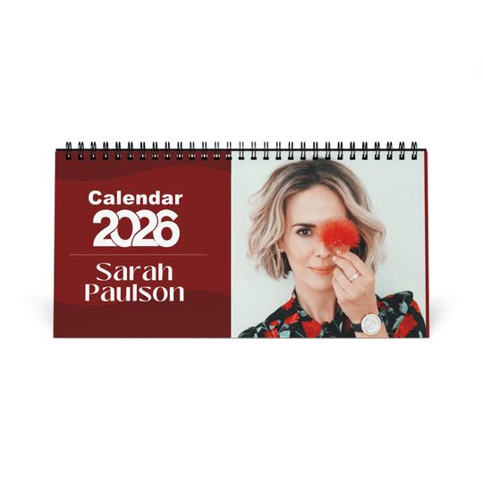 Discover Sarah Paulson 2026 Desk Calendar | Premium Spiral Bound Celebrity Photo Calendar | Collectible Fan Gift | Stylish Desk & Office Dcor