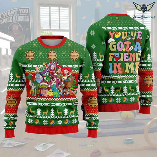 Discover Toy Story Ugly Christmas Sweater | You've Got A Friend In Me Christmas Sweatshirt | Ugly Christmas Sweater | Christmas Gift