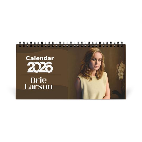 Discover Brie Larson 2026 Desk Calendar | Premium Spiral Bound Celebrity Photo Calendar | Collectible Fan Gift | Stylish Desk & Office Dcor