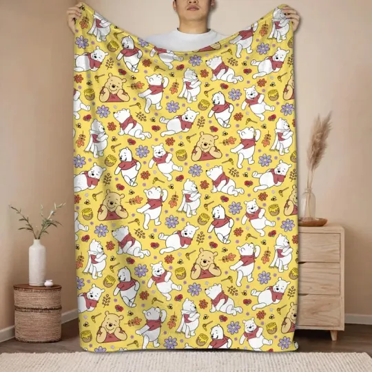 Discover Pooh Bear Fleece Blanket – Cute Winnie The Pooh Throw For Kids & Fans