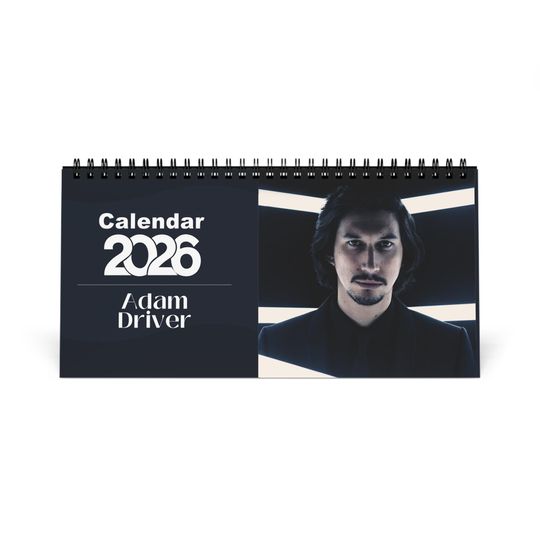 Discover Adam Driver 2026 Desk Calendar | Premium Spiral Bound Celebrity Photo Calendar | Collectible Fan Gift | Stylish Desk & Office Dcor