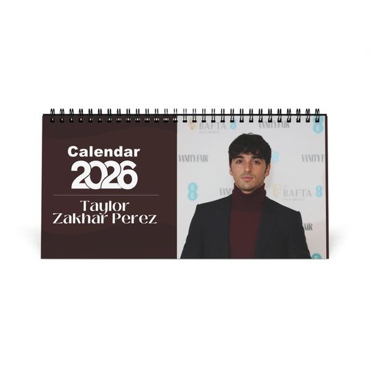 Discover Taylor Zakhar Perez 2026 Desk Calendar | Premium Spiral Bound Celebrity Photo Calendar | Collectible Fan Gift | Stylish Desk & Office Dcor