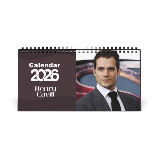 Henry Cavill 2026 Desk Calendar | Premium Spiral Bound Celebrity Photo Calendar | Collectible Fan Gift | Stylish Desk & Office Dcor