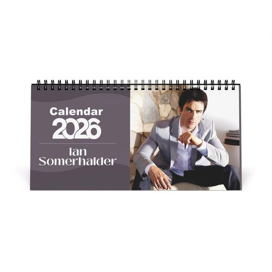 Discover Ian Somerhalder 2026 Desk Calendar | Premium Spiral Bound Celebrity Photo Calendar | Collectible Fan Gift | Stylish Desk & Office Dcor