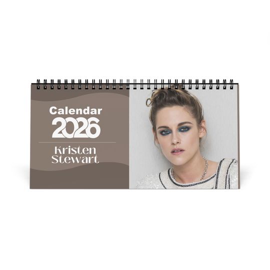 Discover Kristen Stewart 2026 Desk Calendar | Premium Spiral Bound Celebrity Photo Calendar | Collectible Fan Gift | Stylish Desk & Office Dcor