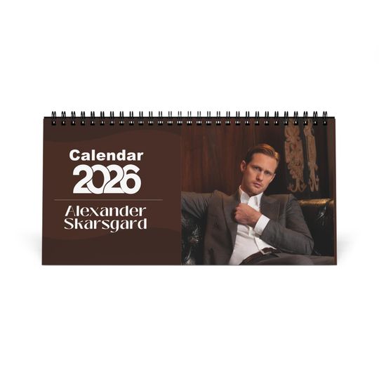 Discover Alexander Skarsgrd 2026 Desk Calendar | Premium Spiral Bound Celebrity Photo Calendar | Collectible Fan Gift | Stylish Desk & Office Dcor