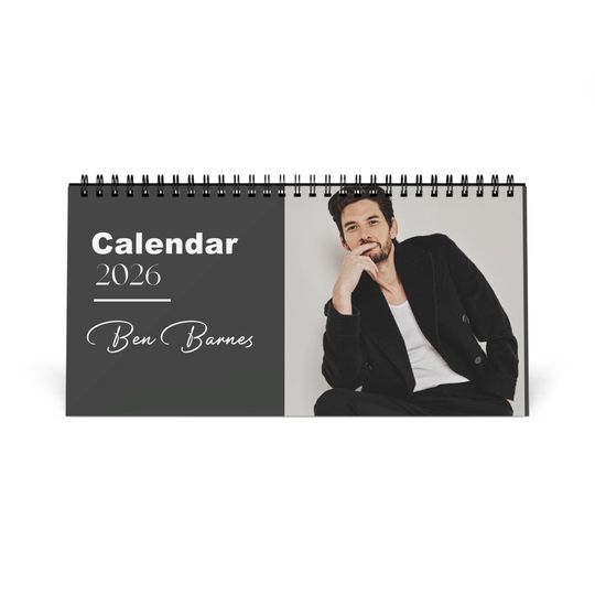 Discover Ben Barnes 2026 Desk Calendar | Premium Spiral-Bound Celebrity Photo Calendar | High-Quality Collectible Gift for Fans & Desk Dcor