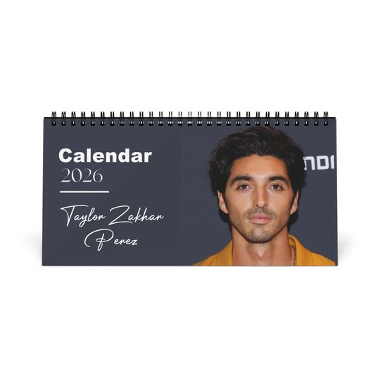 Discover Taylor Zakhar Perez 2026 Desk Calendar | Premium Spiral Bound Celebrity Photo Calendar | High-Quality Fan Gift & Desk Dcor