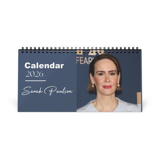 Discover Sarah Paulson 2026 Desk Calendar | Premium Spiral Bound Celebrity Photo Calendar | High-Quality Fan Gift & Desk Dcor