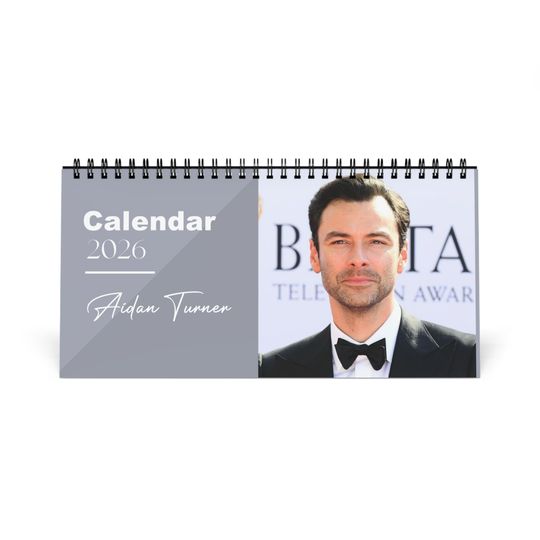 Discover Aidan Turner 2026 Desk Calendar | Premium Spiral Bound Celebrity Photo Calendar | High Quality Collectible Gift for Fans & Desk Dcor