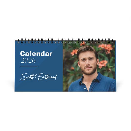 Discover Scott Eastwood 2026 Desk Calendar | Premium Spiral Bound Celebrity Photo Calendar | High-Quality Fan Gift & Desk Dcor