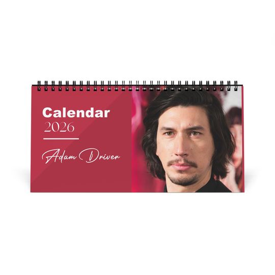Discover Adam Driver 2026 Desk Calendar | Premium Spiral Bound Celebrity Photo Calendar | High Quality Collectible Gift for Fans & Desk Dcor