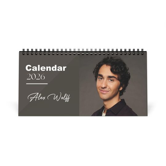 Discover Alex Wolff 2026 Desk Calendar| Premium Spiral Bound Celebrity Photo Calendar | High Quality Collectible Gift for Fans & Desk Dcor