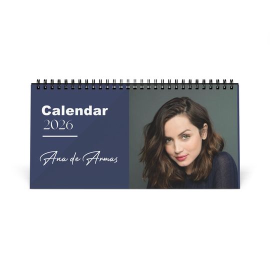 Discover Ana de Armas 2026 Desk Calendar | Premium Spiral Bound Celebrity Photo Calendar | High Quality Collectible Gift for Fans & Desk Dcor