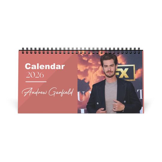 Discover Andrew Garfield 2026 Desk Calendar | Premium Spiral Bound Celebrity Photo Calendar | High Quality Collectible Gift for Fans & Desk Dcor