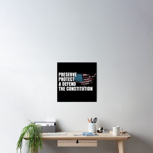 Discover Defend the Constitution USA Political Protest Art Poster