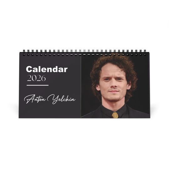 Discover Anton Yelchin 2026 Desk Calendar | Premium Celebrity Photo Calendar for Fans | Stylish Spiral Bound Collectible Desk Dcor