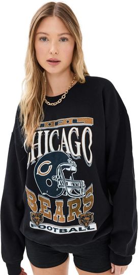 Flea Market Crew Sweatshirt Chicago Bears Helmet