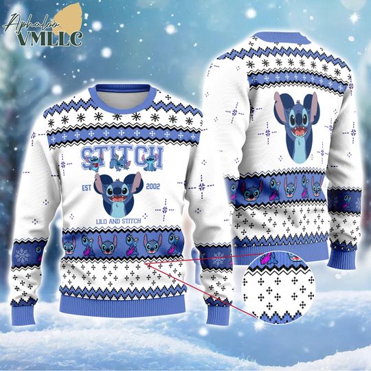 Discover Stitch Ugly Christmas Sweater, Disneyland Stitch Christmas Sweatshirt, Lilo and Stitch, Merry Stitchmas, Family Christmas Sweater