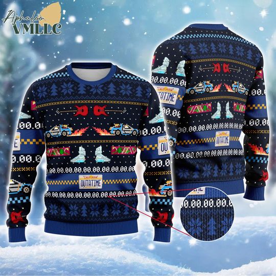Back to the Fture Ugly Christmas Sweater, 80s Movie Christmas Sweater, Bakc to the Fture Shirt, Funny Xmas Gifts