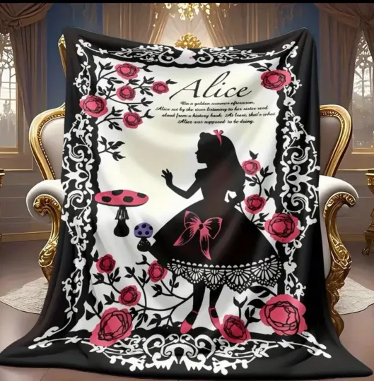 Discover New Disney Alice In Wonderland Flannel Throw Blanket