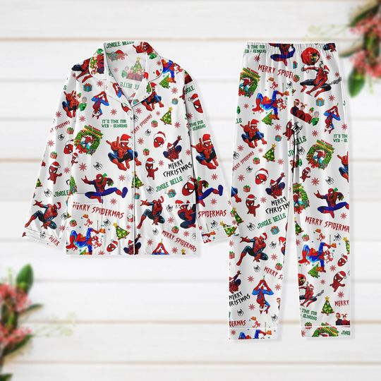 Discover Spiderman Marvel Christmas Pajamas Set for Adults, Avengers and Disney Holiday Sleepwear