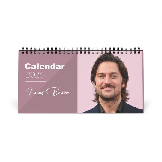 Discover Lucas Bravo 2026 Desk Calendar | Premium Spiral Bound Celebrity Photo Calendar | High-Quality Fan Gift & Desk Dcor