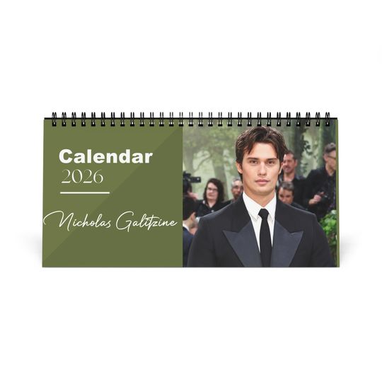 Discover Nicholas Galitzine 2026 Desk Calendar | Premium Spiral Bound Celebrity Photo Calendar | High-Quality Fan Gift & Desk Dcor
