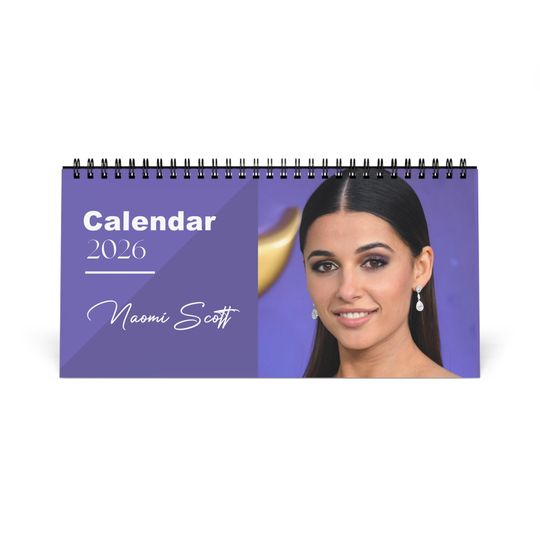 Discover Naomi Scott 2026 Desk Calendar | Premium Spiral Bound Celebrity Photo Calendar | High-Quality Fan Gift & Desk Dcor