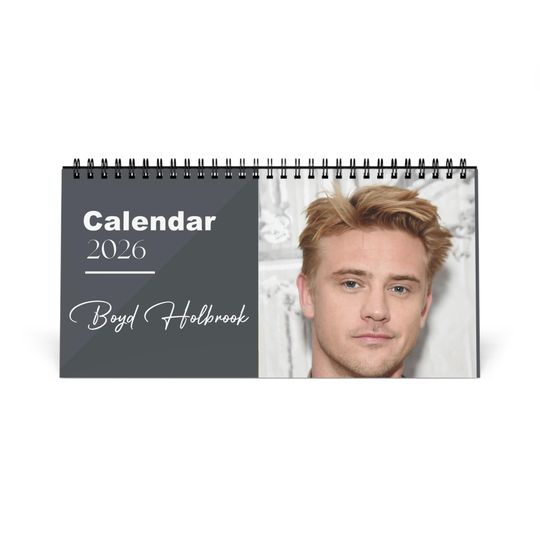 Discover Boyd Holbrook 2026 Desk Calendar | Premium Spiral Bound Celebrity Photo Calendar | High-Quality Gift for Fans & Desk Dcor