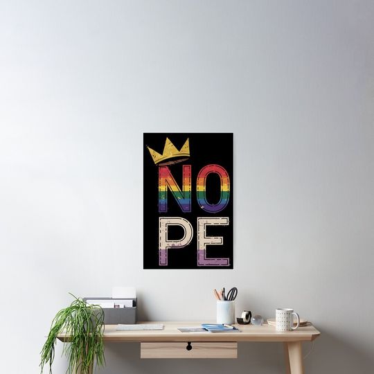 Discover Retro No Kings Nope Protest Sign Horizontal Poster
