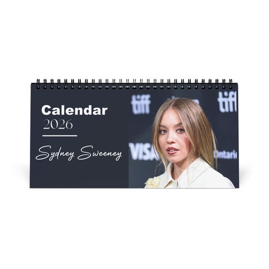 Discover Sydney Sweeney 2026 Desk Calendar | Premium Spiral Bound Celebrity Photo Calendar | High-Quality Fan Gift & Desk Dcor