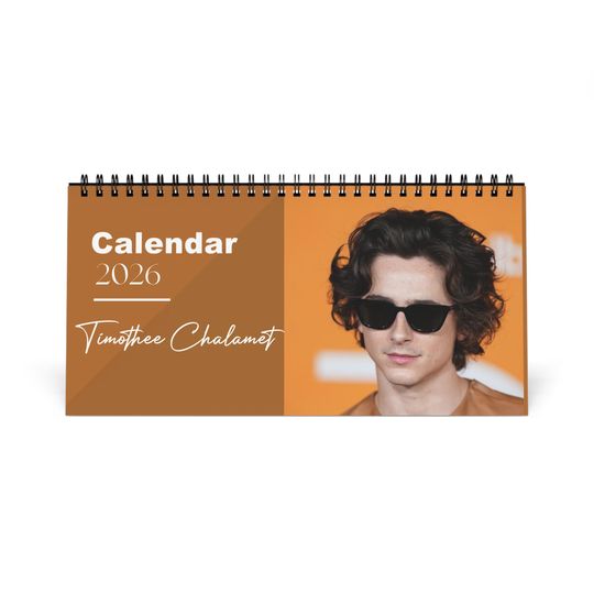 Discover Timothe Chalamet 2026 Desk Calendar | Premium Spiral Bound Celebrity Photo Calendar | High-Quality Fan Gift & Desk Dcor