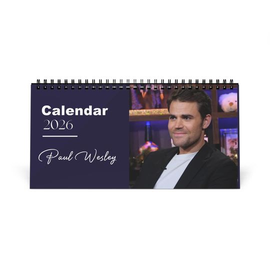 Discover Paul Wesley 2026 Desk Calendar | Premium Spiral Bound Celebrity Photo Calendar | High-Quality Fan Gift & Desk Dcor