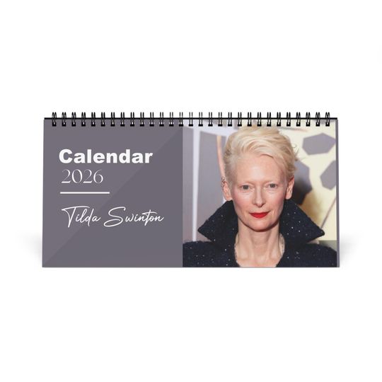 Discover Tilda Swinton 2026 Desk Calendar | Premium Spiral Bound Celebrity Photo Calendar | High-Quality Fan Gift & Desk Dcor