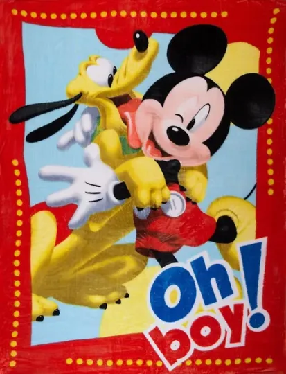 Discover Disney Mickey Mouse Throw Blanket - Soft Fluffy & Warm - 60"x80"  Mickey & Pluto